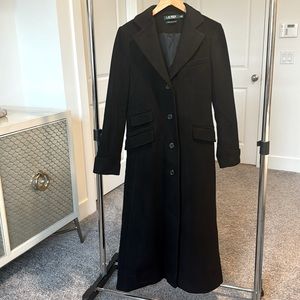 Ralph Lauren Long Black Wool Coat
